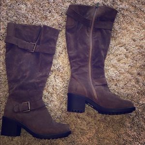 Brown Suede Boots | Wide Calf - Size 9